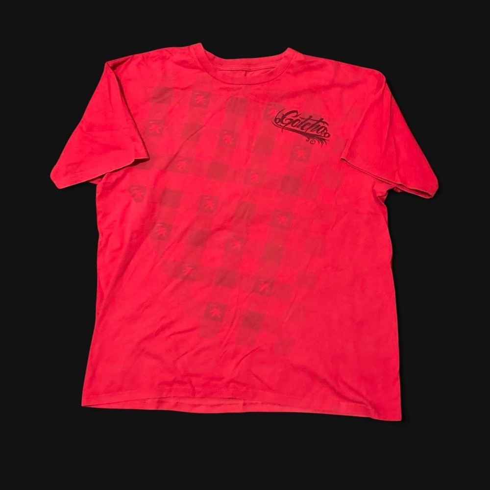 Gotcha vtg y2k style checkerboard graphic tee cotton surf style XL/23.5